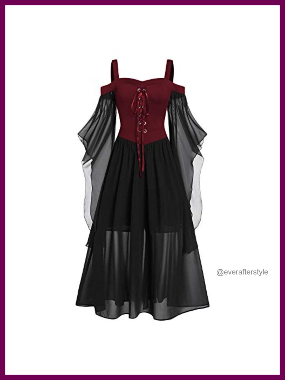 Plus Size Butterfly Sleeve Gothic Halloween Dress Sweetheart Neck Lace Up